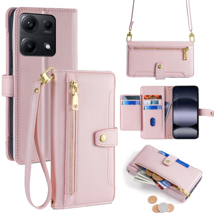 Sheep Texture Cross-body Zipper Wallet Leather Phone Case, For Redmi A7 Pro 171mm / Poco C85x 5G, For Redmi Turbo 5 Max 5G / Poco X8 Pro Max 5G, For Redmi Turbo 5 5G / Poco X8 Pro 5G, For Redmi K90 Pro Max 5G / Poco F8 Ultra                            ...