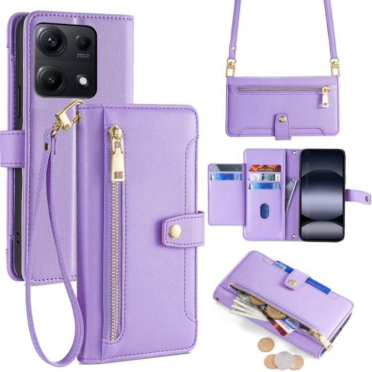 Sheep Texture Cross-body Zipper Wallet Leather Phone Case, For Redmi A7 Pro 171mm / Poco C85x 5G, For Redmi Turbo 5 Max 5G / Poco X8 Pro Max 5G, For Redmi Turbo 5 5G / Poco X8 Pro 5G, For Redmi K90 Pro Max 5G / Poco F8 Ultra                            ...