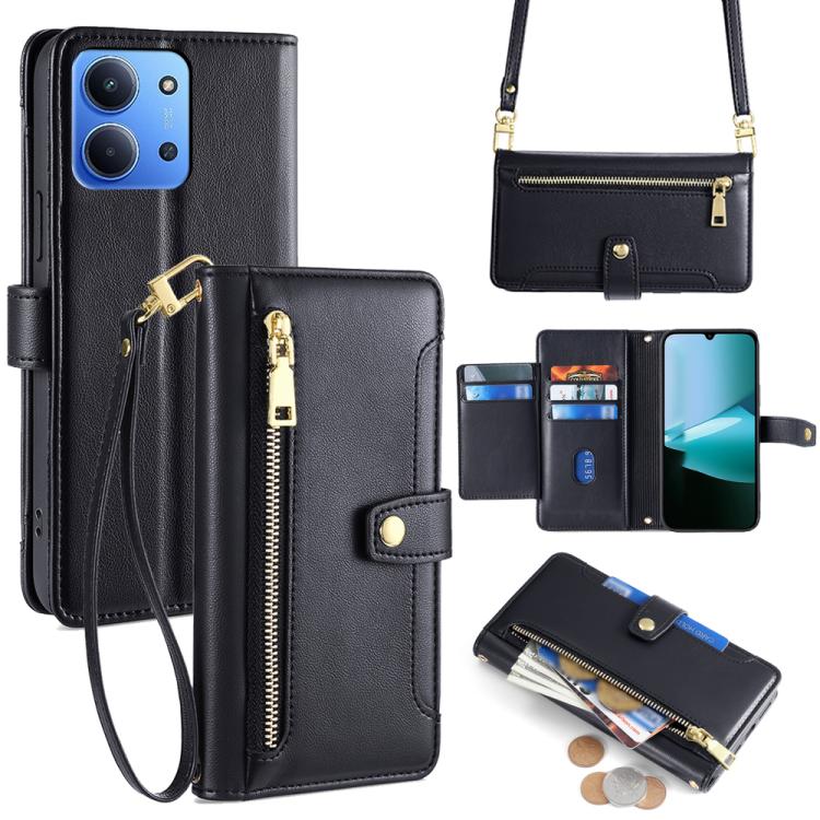Sheep Texture Cross-body Zipper Wallet Leather Phone Case, For Redmi A7 Pro 171mm / Poco C85x 5G, For Redmi Turbo 5 Max 5G / Poco X8 Pro Max 5G, For Redmi Turbo 5 5G / Poco X8 Pro 5G, For Redmi K90 Pro Max 5G / Poco F8 Ultra                            ...
