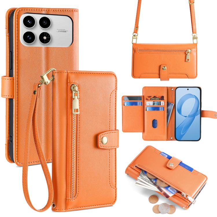 Sheep Texture Cross-body Zipper Wallet Leather Phone Case, For Redmi A7 Pro 171mm / Poco C85x 5G, For Redmi Turbo 5 Max 5G / Poco X8 Pro Max 5G, For Redmi Turbo 5 5G / Poco X8 Pro 5G, For Redmi K90 Pro Max 5G / Poco F8 Ultra                            ...