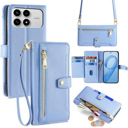 Sheep Texture Cross-body Zipper Wallet Leather Phone Case, For Redmi A7 Pro 171mm / Poco C85x 5G, For Redmi Turbo 5 Max 5G / Poco X8 Pro Max 5G, For Redmi Turbo 5 5G / Poco X8 Pro 5G, For Redmi K90 Pro Max 5G / Poco F8 Ultra                            ...