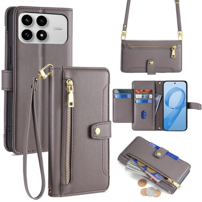 Sheep Texture Cross-body Zipper Wallet Leather Phone Case, For Redmi A7 Pro 171mm / Poco C85x 5G, For Redmi Turbo 5 Max 5G / Poco X8 Pro Max 5G, For Redmi Turbo 5 5G / Poco X8 Pro 5G, For Redmi K90 Pro Max 5G / Poco F8 Ultra                            ...