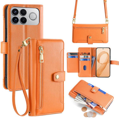 Sheep Texture Cross-body Zipper Wallet Leather Phone Case, For Redmi A7 Pro 171mm / Poco C85x 5G, For Redmi Turbo 5 Max 5G / Poco X8 Pro Max 5G, For Redmi Turbo 5 5G / Poco X8 Pro 5G, For Redmi K90 Pro Max 5G / Poco F8 Ultra                            ...