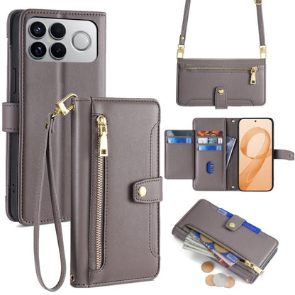 Sheep Texture Cross-body Zipper Wallet Leather Phone Case, For Redmi A7 Pro 171mm / Poco C85x 5G, For Redmi Turbo 5 Max 5G / Poco X8 Pro Max 5G, For Redmi Turbo 5 5G / Poco X8 Pro 5G, For Redmi K90 Pro Max 5G / Poco F8 Ultra                            ...