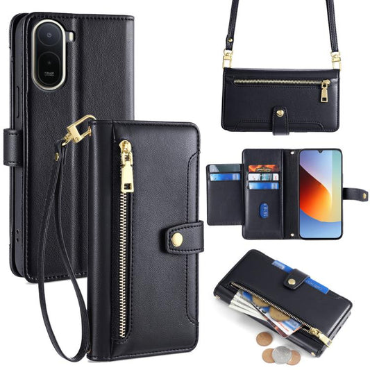 Sheep Texture Cross-body Zipper Wallet Leather Phone Case, For Redmi A7 Pro 171mm / Poco C85x 5G, For Redmi Turbo 5 Max 5G / Poco X8 Pro Max 5G, For Redmi Turbo 5 5G / Poco X8 Pro 5G, For Redmi K90 Pro Max 5G / Poco F8 Ultra