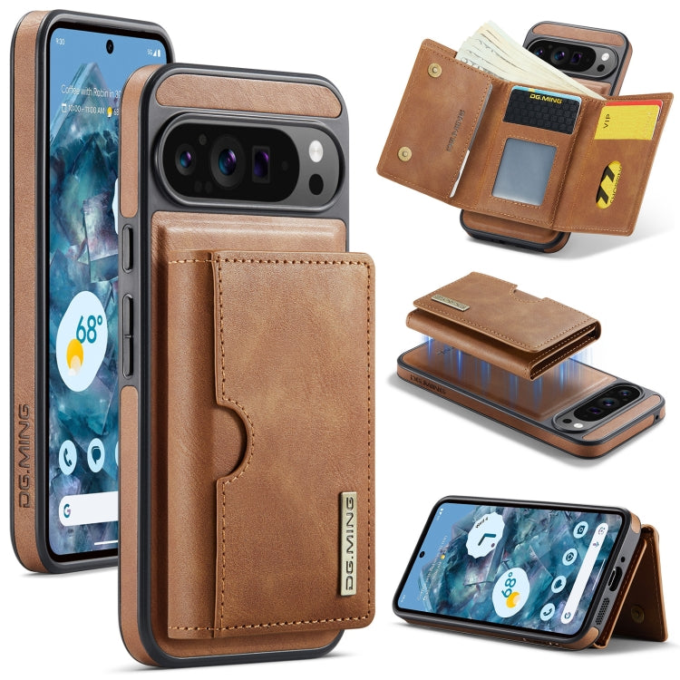 DG.MING M6 Series RFID Tri-fold Card Bag Removable Leather Phone Case, For Google Pixel 10 Pro XL, For Google Pixel 10 / Pixel 10 Pro, For Google Pixel 9 Pro XL, For Google Pixel 8 Pro, For Google Pixel 8