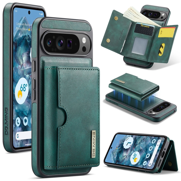 DG.MING M6 Series RFID Tri-fold Card Bag Removable Leather Phone Case, For Google Pixel 10 Pro XL, For Google Pixel 10 / Pixel 10 Pro, For Google Pixel 9 Pro XL, For Google Pixel 8 Pro, For Google Pixel 8