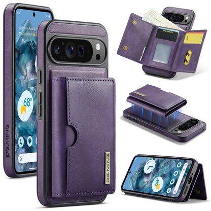 DG.MING M6 Series RFID Tri-fold Card Bag Removable Leather Phone Case, For Google Pixel 10 Pro XL, For Google Pixel 10 / Pixel 10 Pro, For Google Pixel 9 Pro XL, For Google Pixel 8 Pro, For Google Pixel 8