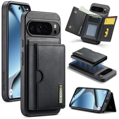 DG.MING M6 Series RFID Tri-fold Card Bag Removable Leather Phone Case, For Google Pixel 10 Pro XL, For Google Pixel 10 / Pixel 10 Pro, For Google Pixel 9 Pro XL, For Google Pixel 8 Pro, For Google Pixel 8
