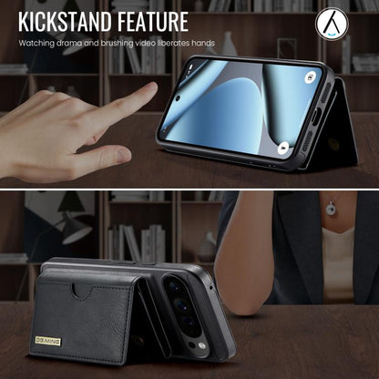 DG.MING M6 Series RFID Tri-fold Card Bag Removable Leather Phone Case, For Google Pixel 10 Pro XL, For Google Pixel 10 / Pixel 10 Pro, For Google Pixel 9 Pro XL, For Google Pixel 8 Pro, For Google Pixel 8