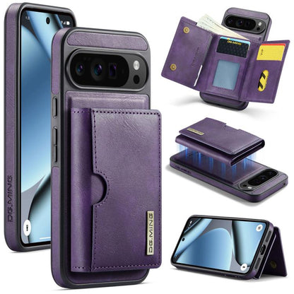 DG.MING M6 Series RFID Tri-fold Card Bag Removable Leather Phone Case, For Google Pixel 10 Pro XL, For Google Pixel 10 / Pixel 10 Pro, For Google Pixel 9 Pro XL, For Google Pixel 8 Pro, For Google Pixel 8