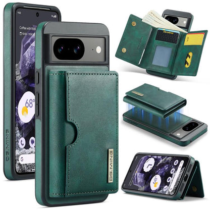 DG.MING M6 Series RFID Tri-fold Card Bag Removable Leather Phone Case, For Google Pixel 10 Pro XL, For Google Pixel 10 / Pixel 10 Pro, For Google Pixel 9 Pro XL, For Google Pixel 8 Pro, For Google Pixel 8
