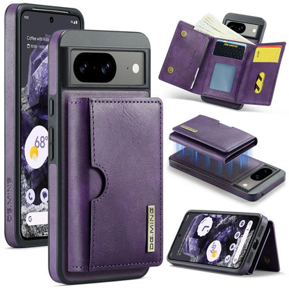 DG.MING M6 Series RFID Tri-fold Card Bag Removable Leather Phone Case, For Google Pixel 10 Pro XL, For Google Pixel 10 / Pixel 10 Pro, For Google Pixel 9 Pro XL, For Google Pixel 8 Pro, For Google Pixel 8