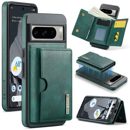 DG.MING M6 Series RFID Tri-fold Card Bag Removable Leather Phone Case, For Google Pixel 10 Pro XL, For Google Pixel 10 / Pixel 10 Pro, For Google Pixel 9 Pro XL, For Google Pixel 8 Pro, For Google Pixel 8