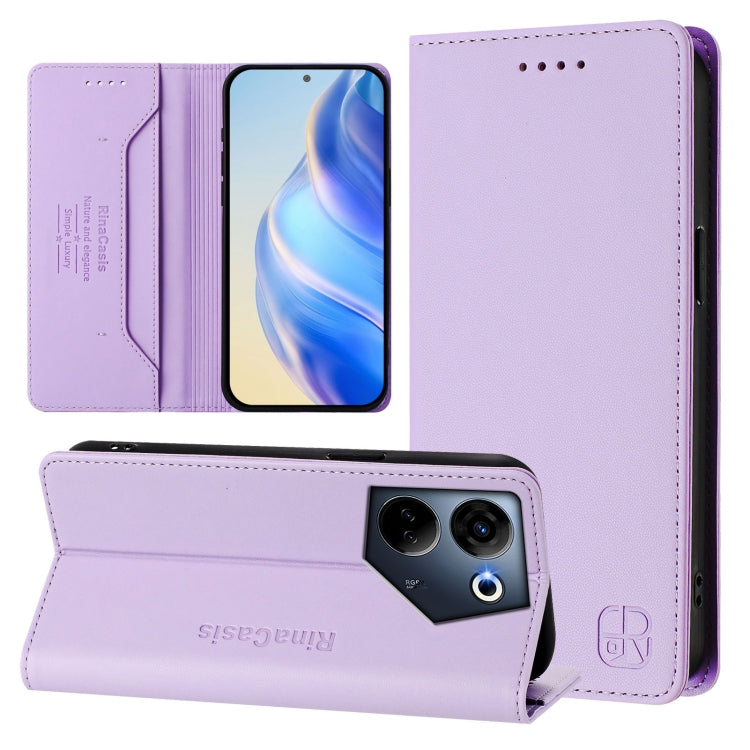 RC01 Dual-Folded Magnetic Suction RFID Leather Phone Case, For Tecno Pova 5, For Tecno Camon 20 Premier 5G, For Tecno Camon 20 Pro 5G, For Tecno Camon 20 4G / 20 Pro 4G, For Tecno Pop 7/ 7 Pro / Spark GO 2023, For Tecno Spark 10 5G                     ...