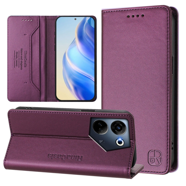 RC01 Dual-Folded Magnetic Suction RFID Leather Phone Case, For Tecno Pova 5, For Tecno Camon 20 Premier 5G, For Tecno Camon 20 Pro 5G, For Tecno Camon 20 4G / 20 Pro 4G, For Tecno Pop 7/ 7 Pro / Spark GO 2023, For Tecno Spark 10 5G                     ...