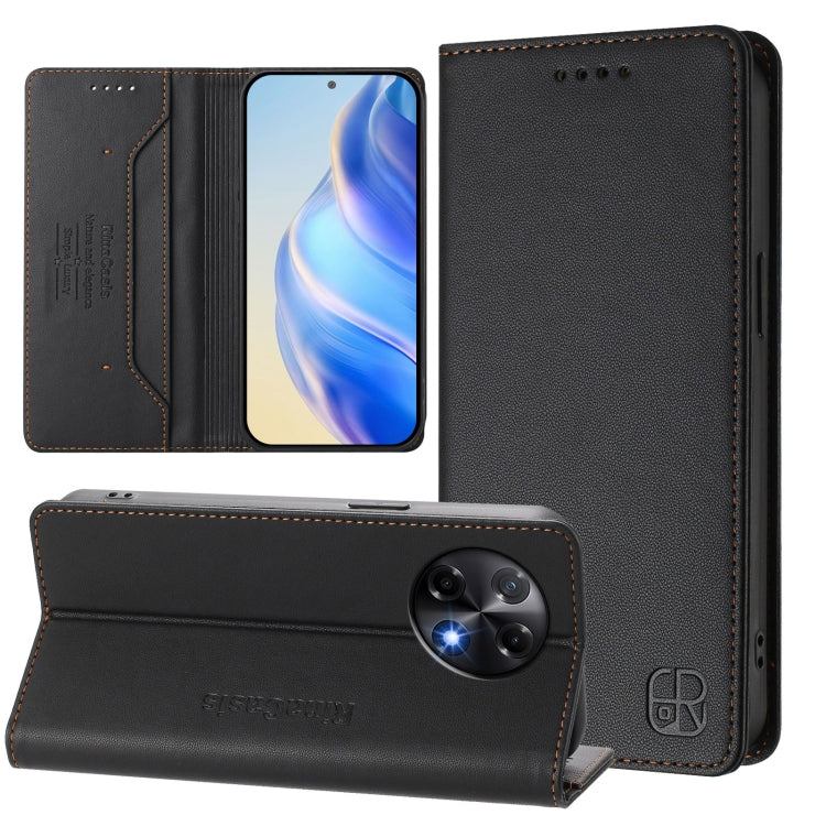 RC01 Dual-Folded Magnetic Suction RFID Leather Phone Case, For Tecno Camon 50 Pro 4G, For Tecno Camon 50 4G, For Tenco Spark Slim 5G, For Tecno Camon 40 Pro 4G, For Tecno Camon 40 4G, For Tecno Spark GO 1 / 2025 / Pop 9, For Tecno Camon 30S / 30S Pro 5...
