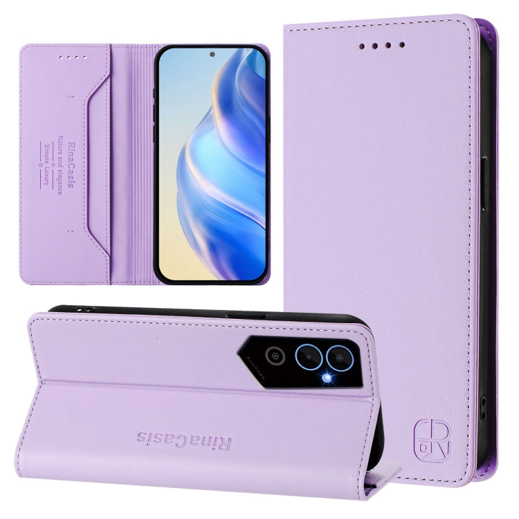 RC01 Dual-Folded Magnetic Suction RFID Leather Phone Case, For Tecno Pova Neo 2, For Tecno Spark GO 2022 / 8C / 9, For Tecno Spark 9T / 9 Pro, For Tecno Pova 3, For Tecno Pop 5, For Tecno Spark 7P, For Tecno Spark 7 / 7T, For Tecno Camon 15 / 15 Air