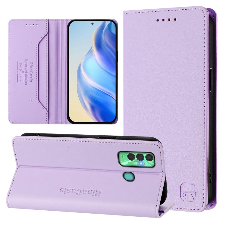RC01 Dual-Folded Magnetic Suction RFID Leather Phone Case, For Tecno Pova Neo 2, For Tecno Spark GO 2022 / 8C / 9, For Tecno Spark 9T / 9 Pro, For Tecno Pova 3, For Tecno Pop 5, For Tecno Spark 7P, For Tecno Spark 7 / 7T, For Tecno Camon 15 / 15 Air