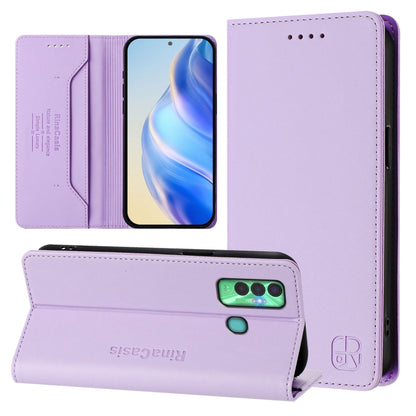 RC01 Dual-Folded Magnetic Suction RFID Leather Phone Case, For Tecno Pova Neo 2, For Tecno Spark GO 2022 / 8C / 9, For Tecno Spark 9T / 9 Pro, For Tecno Pova 3, For Tecno Pop 5, For Tecno Spark 7P, For Tecno Spark 7 / 7T, For Tecno Camon 15 / 15 Air