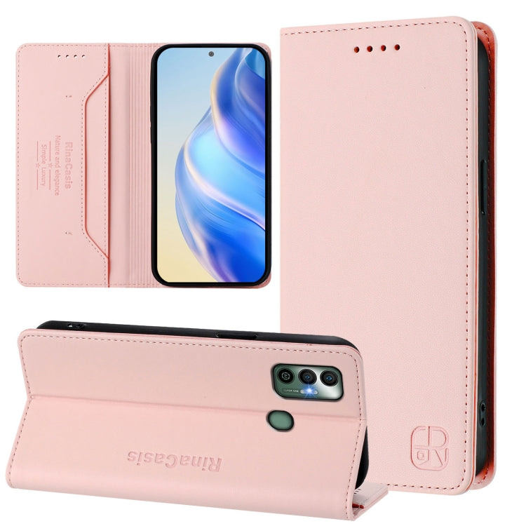 RC01 Dual-Folded Magnetic Suction RFID Leather Phone Case, For Tecno Pova Neo 2, For Tecno Spark GO 2022 / 8C / 9, For Tecno Spark 9T / 9 Pro, For Tecno Pova 3, For Tecno Pop 5, For Tecno Spark 7P, For Tecno Spark 7 / 7T, For Tecno Camon 15 / 15 Air