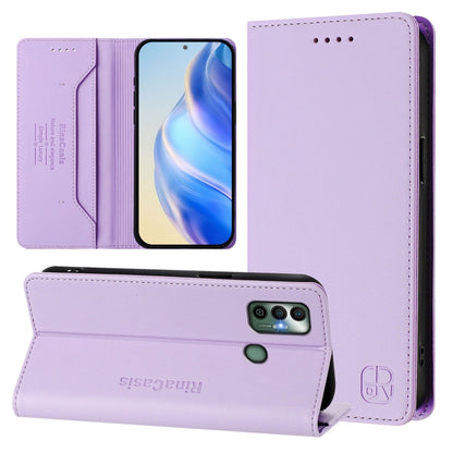 RC01 Dual-Folded Magnetic Suction RFID Leather Phone Case, For Tecno Pova Neo 2, For Tecno Spark GO 2022 / 8C / 9, For Tecno Spark 9T / 9 Pro, For Tecno Pova 3, For Tecno Pop 5, For Tecno Spark 7P, For Tecno Spark 7 / 7T, For Tecno Camon 15 / 15 Air