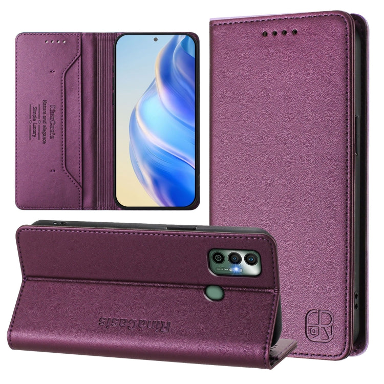 RC01 Dual-Folded Magnetic Suction RFID Leather Phone Case, For Tecno Pova Neo 2, For Tecno Spark GO 2022 / 8C / 9, For Tecno Spark 9T / 9 Pro, For Tecno Pova 3, For Tecno Pop 5, For Tecno Spark 7P, For Tecno Spark 7 / 7T, For Tecno Camon 15 / 15 Air