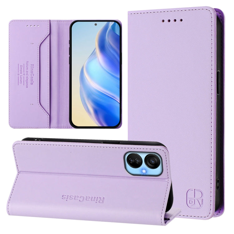 RC01 Dual-Folded Magnetic Suction RFID Leather Phone Case, For Tecno Pova Neo 2, For Tecno Spark GO 2022 / 8C / 9, For Tecno Spark 9T / 9 Pro, For Tecno Pova 3, For Tecno Pop 5, For Tecno Spark 7P, For Tecno Spark 7 / 7T, For Tecno Camon 15 / 15 Air