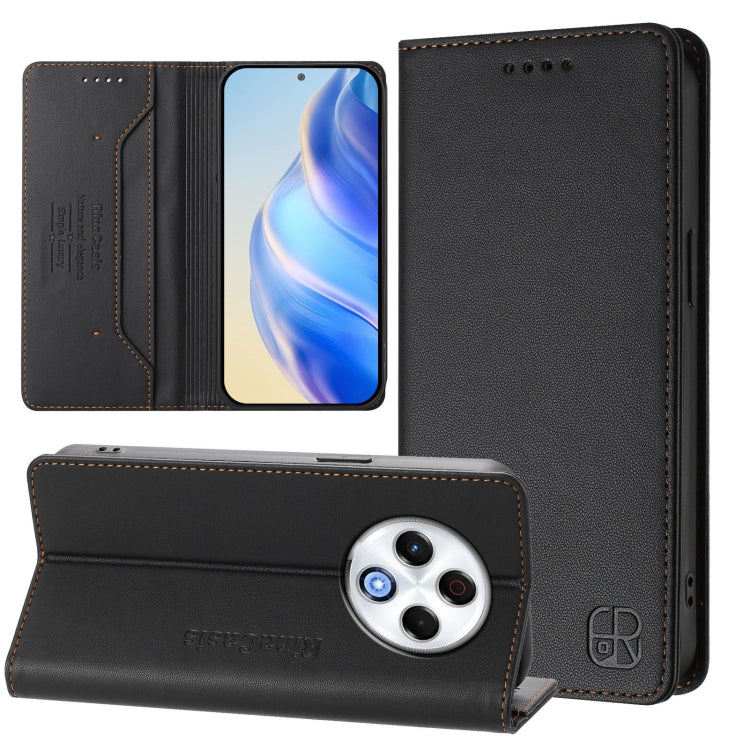 RC01 Dual-Folded Magnetic Suction RFID Leather Phone Case, For Tecno Camon 50 Pro 4G, For Tecno Camon 50 4G, For Tenco Spark Slim 5G, For Tecno Camon 40 Pro 4G, For Tecno Camon 40 4G, For Tecno Spark GO 1 / 2025 / Pop 9, For Tecno Camon 30S / 30S Pro 5...