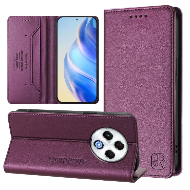 RC01 Dual-Folded Magnetic Suction RFID Leather Phone Case, For Tecno Camon 50 Pro 4G, For Tecno Camon 50 4G, For Tenco Spark Slim 5G, For Tecno Camon 40 Pro 4G, For Tecno Camon 40 4G, For Tecno Spark GO 1 / 2025 / Pop 9, For Tecno Camon 30S / 30S Pro 5...