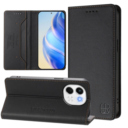 RC01 Dual-Folded Magnetic Suction RFID Leather Phone Case, For Tecno Camon 50 Pro 4G, For Tecno Camon 50 4G, For Tenco Spark Slim 5G, For Tecno Camon 40 Pro 4G, For Tecno Camon 40 4G, For Tecno Spark GO 1 / 2025 / Pop 9, For Tecno Camon 30S / 30S Pro 5...