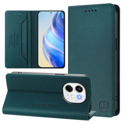 RC01 Dual-Folded Magnetic Suction RFID Leather Phone Case, For Tecno Camon 50 Pro 4G, For Tecno Camon 50 4G, For Tenco Spark Slim 5G, For Tecno Camon 40 Pro 4G, For Tecno Camon 40 4G, For Tecno Spark GO 1 / 2025 / Pop 9, For Tecno Camon 30S / 30S Pro 5...