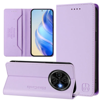 RC01 Dual-Folded Magnetic Suction RFID Leather Phone Case, For Tecno Camon 50 Pro 4G, For Tecno Camon 50 4G, For Tenco Spark Slim 5G, For Tecno Camon 40 Pro 4G, For Tecno Camon 40 4G, For Tecno Spark GO 1 / 2025 / Pop 9, For Tecno Camon 30S / 30S Pro 5...