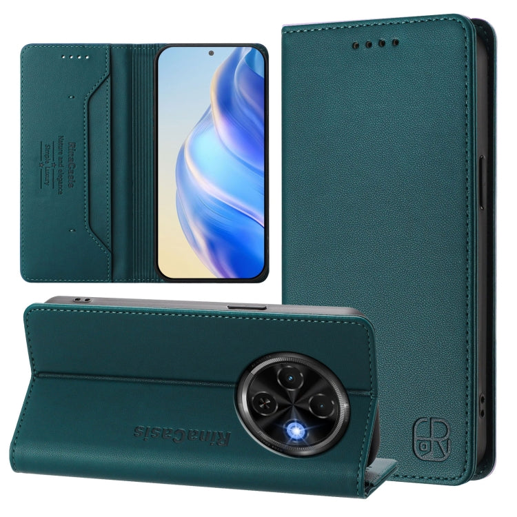 RC01 Dual-Folded Magnetic Suction RFID Leather Phone Case, For Tecno Camon 50 Pro 4G, For Tecno Camon 50 4G, For Tenco Spark Slim 5G, For Tecno Camon 40 Pro 4G, For Tecno Camon 40 4G, For Tecno Spark GO 1 / 2025 / Pop 9, For Tecno Camon 30S / 30S Pro 5...