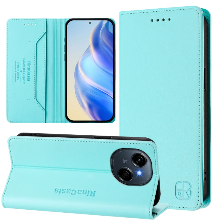 RC01 Dual-Folded Magnetic Suction RFID Leather Phone Case, For Tecno Camon 50 Pro 4G, For Tecno Camon 50 4G, For Tenco Spark Slim 5G, For Tecno Camon 40 Pro 4G, For Tecno Camon 40 4G, For Tecno Spark GO 1 / 2025 / Pop 9, For Tecno Camon 30S / 30S Pro 5...