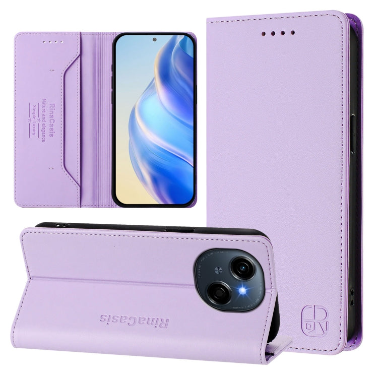 RC01 Dual-Folded Magnetic Suction RFID Leather Phone Case, For Tecno Camon 50 Pro 4G, For Tecno Camon 50 4G, For Tenco Spark Slim 5G, For Tecno Camon 40 Pro 4G, For Tecno Camon 40 4G, For Tecno Spark GO 1 / 2025 / Pop 9, For Tecno Camon 30S / 30S Pro 5...