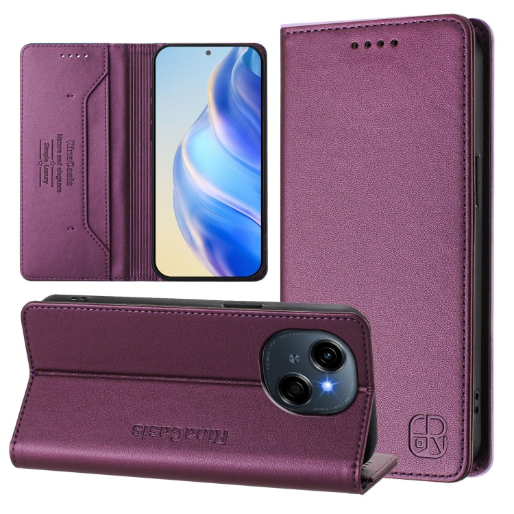 RC01 Dual-Folded Magnetic Suction RFID Leather Phone Case, For Tecno Camon 50 Pro 4G, For Tecno Camon 50 4G, For Tenco Spark Slim 5G, For Tecno Camon 40 Pro 4G, For Tecno Camon 40 4G, For Tecno Spark GO 1 / 2025 / Pop 9, For Tecno Camon 30S / 30S Pro 5...