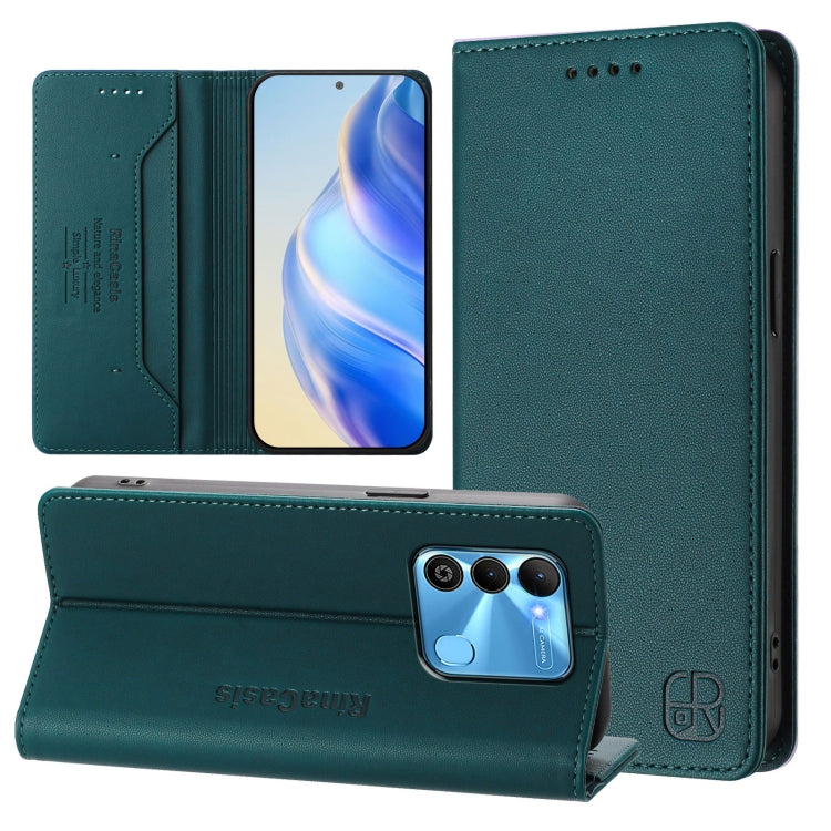 RC01 Dual-Folded Magnetic Suction RFID Leather Phone Case, For Tecno Pova Neo 2, For Tecno Spark GO 2022 / 8C / 9, For Tecno Spark 9T / 9 Pro, For Tecno Pova 3, For Tecno Pop 5, For Tecno Spark 7P, For Tecno Spark 7 / 7T, For Tecno Camon 15 / 15 Air