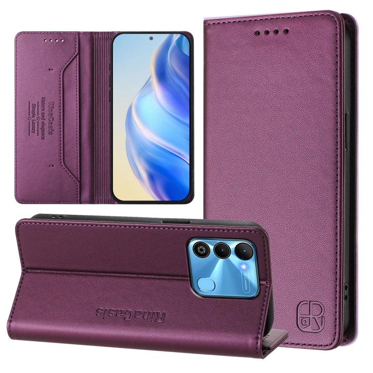 RC01 Dual-Folded Magnetic Suction RFID Leather Phone Case, For Tecno Pova Neo 2, For Tecno Spark GO 2022 / 8C / 9, For Tecno Spark 9T / 9 Pro, For Tecno Pova 3, For Tecno Pop 5, For Tecno Spark 7P, For Tecno Spark 7 / 7T, For Tecno Camon 15 / 15 Air