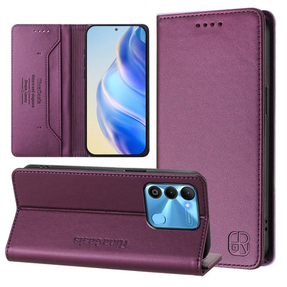 RC01 Dual-Folded Magnetic Suction RFID Leather Phone Case, For Tecno Pova Neo 2, For Tecno Spark GO 2022 / 8C / 9, For Tecno Spark 9T / 9 Pro, For Tecno Pova 3, For Tecno Pop 5, For Tecno Spark 7P, For Tecno Spark 7 / 7T, For Tecno Camon 15 / 15 Air