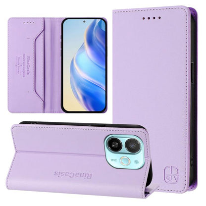 RC01 Dual-Folded Magnetic Suction RFID Leather Phone Case, For Tecno Camon 50 Pro 4G, For Tecno Camon 50 4G, For Tenco Spark Slim 5G, For Tecno Camon 40 Pro 4G, For Tecno Camon 40 4G, For Tecno Spark GO 1 / 2025 / Pop 9, For Tecno Camon 30S / 30S Pro 5...