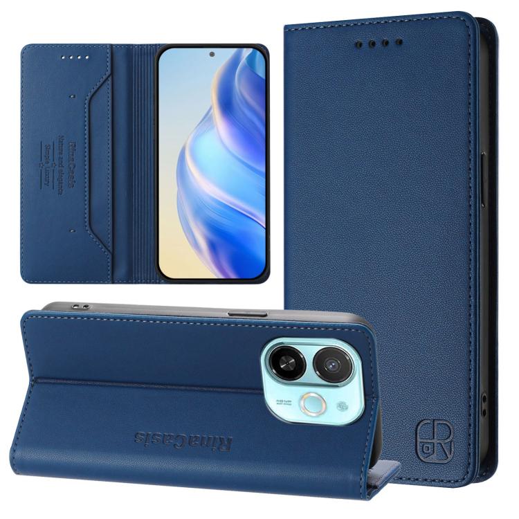 RC01 Dual-Folded Magnetic Suction RFID Leather Phone Case, For Tecno Camon 50 Pro 4G, For Tecno Camon 50 4G, For Tenco Spark Slim 5G, For Tecno Camon 40 Pro 4G, For Tecno Camon 40 4G, For Tecno Spark GO 1 / 2025 / Pop 9, For Tecno Camon 30S / 30S Pro 5...