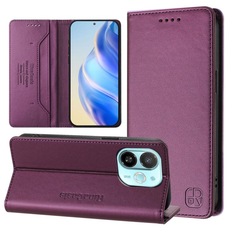 RC01 Dual-Folded Magnetic Suction RFID Leather Phone Case, For Tecno Camon 50 Pro 4G, For Tecno Camon 50 4G, For Tenco Spark Slim 5G, For Tecno Camon 40 Pro 4G, For Tecno Camon 40 4G, For Tecno Spark GO 1 / 2025 / Pop 9, For Tecno Camon 30S / 30S Pro 5...