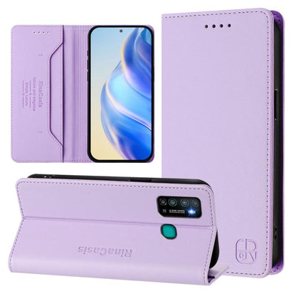 RC01 Dual-Folded Magnetic Suction RFID Leather Phone Case, For Tecno Pova Neo 2, For Tecno Spark GO 2022 / 8C / 9, For Tecno Spark 9T / 9 Pro, For Tecno Pova 3, For Tecno Pop 5, For Tecno Spark 7P, For Tecno Spark 7 / 7T, For Tecno Camon 15 / 15 Air