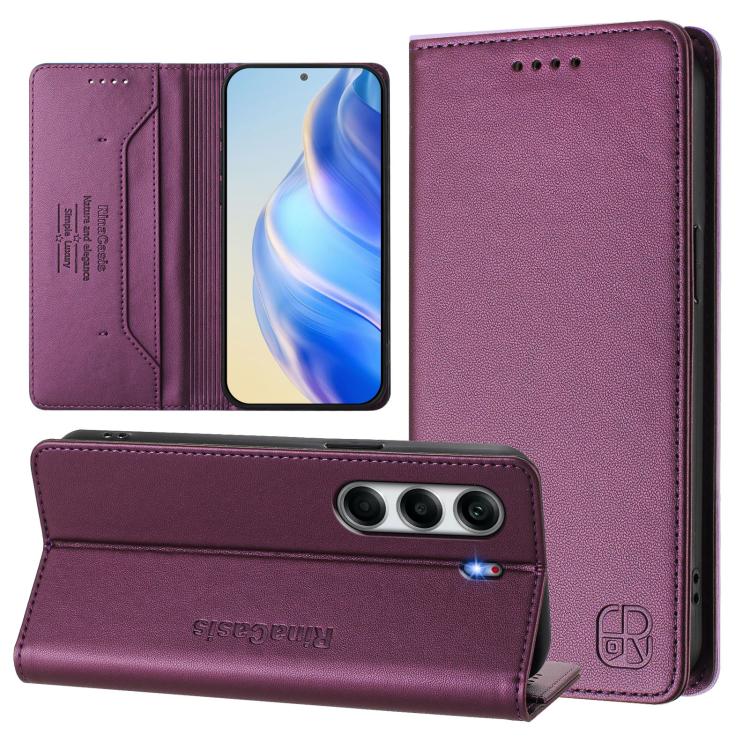 RC01 Dual-Folded Magnetic Suction RFID Leather Phone Case, For Tecno Camon 50 Pro 4G, For Tecno Camon 50 4G, For Tenco Spark Slim 5G, For Tecno Camon 40 Pro 4G, For Tecno Camon 40 4G, For Tecno Spark GO 1 / 2025 / Pop 9, For Tecno Camon 30S / 30S Pro 5...