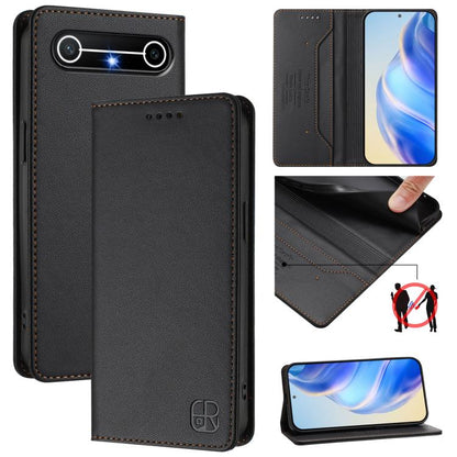 RC01 Dual-Folded Magnetic Suction RFID Leather Phone Case, For Tecno Camon 50 Pro 4G, For Tecno Camon 50 4G, For Tenco Spark Slim 5G, For Tecno Camon 40 Pro 4G, For Tecno Camon 40 4G, For Tecno Spark GO 1 / 2025 / Pop 9, For Tecno Camon 30S / 30S Pro 5...