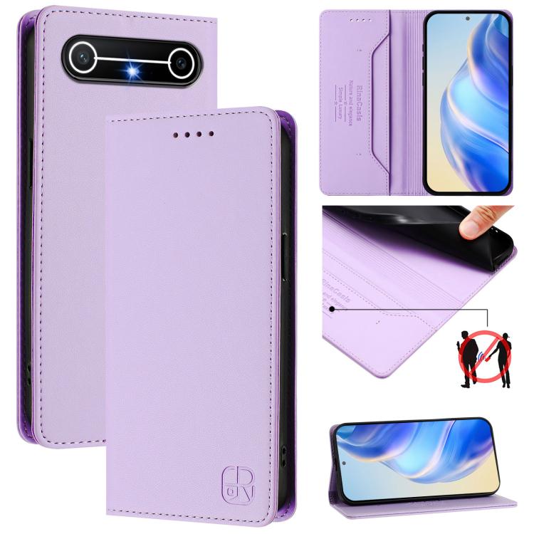 RC01 Dual-Folded Magnetic Suction RFID Leather Phone Case, For Tecno Camon 50 Pro 4G, For Tecno Camon 50 4G, For Tenco Spark Slim 5G, For Tecno Camon 40 Pro 4G, For Tecno Camon 40 4G, For Tecno Spark GO 1 / 2025 / Pop 9, For Tecno Camon 30S / 30S Pro 5...
