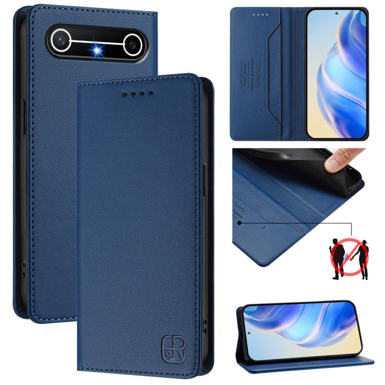 RC01 Dual-Folded Magnetic Suction RFID Leather Phone Case, For Tecno Camon 50 Pro 4G, For Tecno Camon 50 4G, For Tenco Spark Slim 5G, For Tecno Camon 40 Pro 4G, For Tecno Camon 40 4G, For Tecno Spark GO 1 / 2025 / Pop 9, For Tecno Camon 30S / 30S Pro 5...