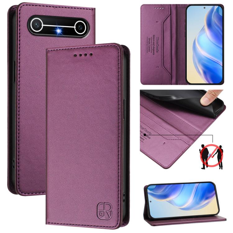 RC01 Dual-Folded Magnetic Suction RFID Leather Phone Case, For Tecno Camon 50 Pro 4G, For Tecno Camon 50 4G, For Tenco Spark Slim 5G, For Tecno Camon 40 Pro 4G, For Tecno Camon 40 4G, For Tecno Spark GO 1 / 2025 / Pop 9, For Tecno Camon 30S / 30S Pro 5...
