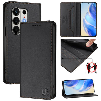 RC01 Dual-Folded Magnetic Suction RFID Leather Phone Case, For Tecno Camon 50 Pro 4G, For Tecno Camon 50 4G, For Tenco Spark Slim 5G, For Tecno Camon 40 Pro 4G, For Tecno Camon 40 4G, For Tecno Spark GO 1 / 2025 / Pop 9, For Tecno Camon 30S / 30S Pro 5...